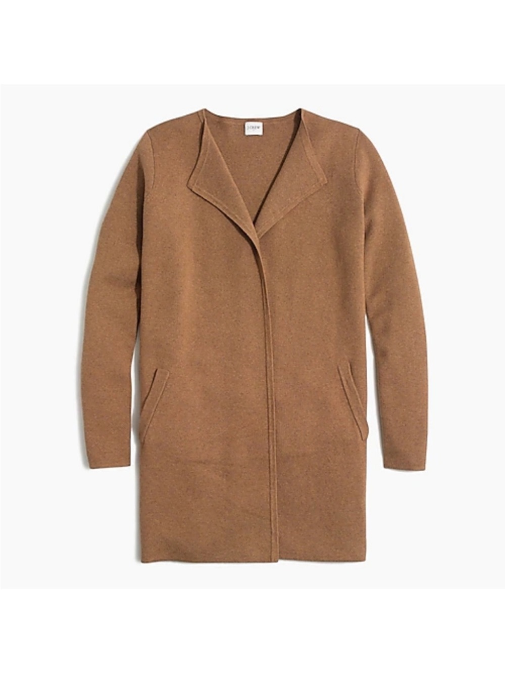 J. Crew Women's Camel-Brown Open Front Long Cardigan